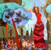Jardín y semillas, acrílico, 55x55 cms. 2011