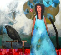 Mirlo, acrílico, 55x55 cms. 2011