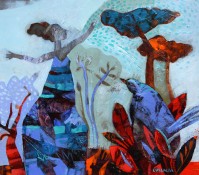 Viento volcánico, acrílico, 35x40 cms. 2012
